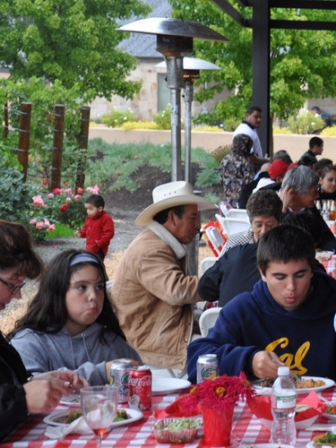 Enjoying the annual harvest party