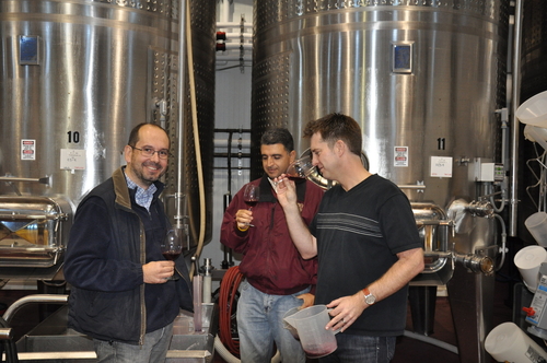 Louis, Denis and David Tasting the Tanks
